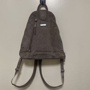 Baggallini Metro Backpack Brown Taupe Sterling shimmer Backpack Crossbody Bag